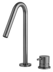 Waterevolution Flow 2-hole basin mixer PVD Gun Metal with small V 120mm spout T1121VGME