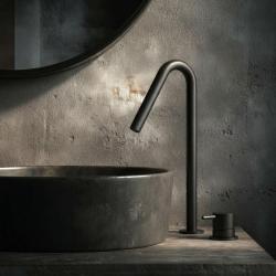 Waterevolution Flow 2-hole basin mixer black with high V 120mm spout T1122VPR