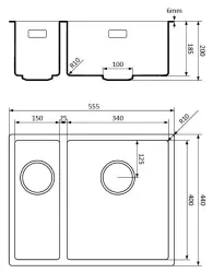 Lorreine black Quartz 1.5 one and a half bowl sink 1534cm undermount flush-mounted black with copper basket strainer 1208954024