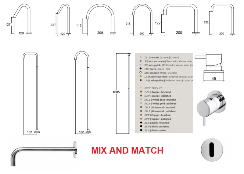 Waterevolution Flow 2-hole basin mixer, white, with low U 113 mm spout T1121UBR