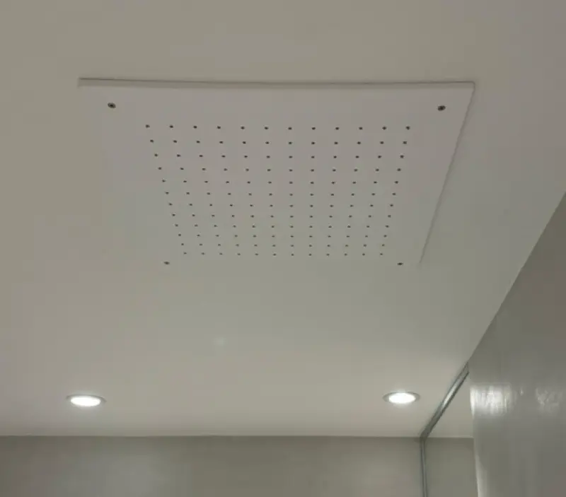SB Rubinetterie matte white corian solid surface built-in square rain shower ceiling showerhead 30cm 1208954082