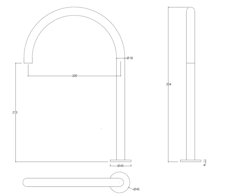 Waterevolution Flow 2-hole basin tap black with high U 200mm spout T1122UPR