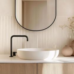 Waterevolution Flow 2-hole sink faucet with high spout 222 matt black T122HPR