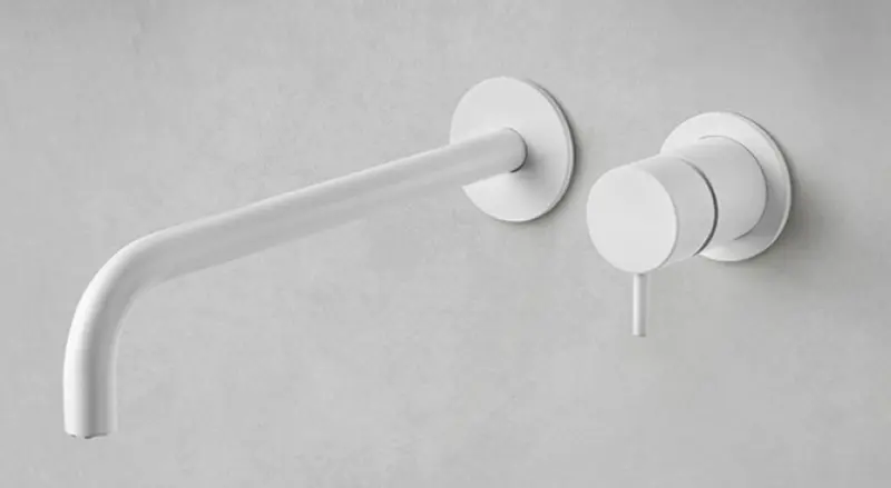 Waterevolution Flow built-in sink faucet white spout 10cm T116BBR-10