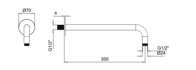 SB round concealed shower set in matt black