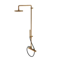 Waterevolution Flow shower combination with thermostat and rain shower PVD brushed Copper T141TCPE