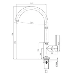 Lorreine Mersey White kitchen tap with swivel spout matt white 1208954607