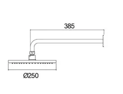 Waterevolution Flow head shower 250mm with wall connection Light Gold