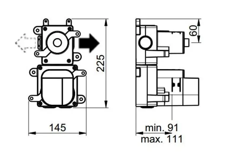 SB 316 AESTHETICS Round concealed thermostatic mixer with 1 outlet / shut-off valve made entirely of stainless steel 1208954889