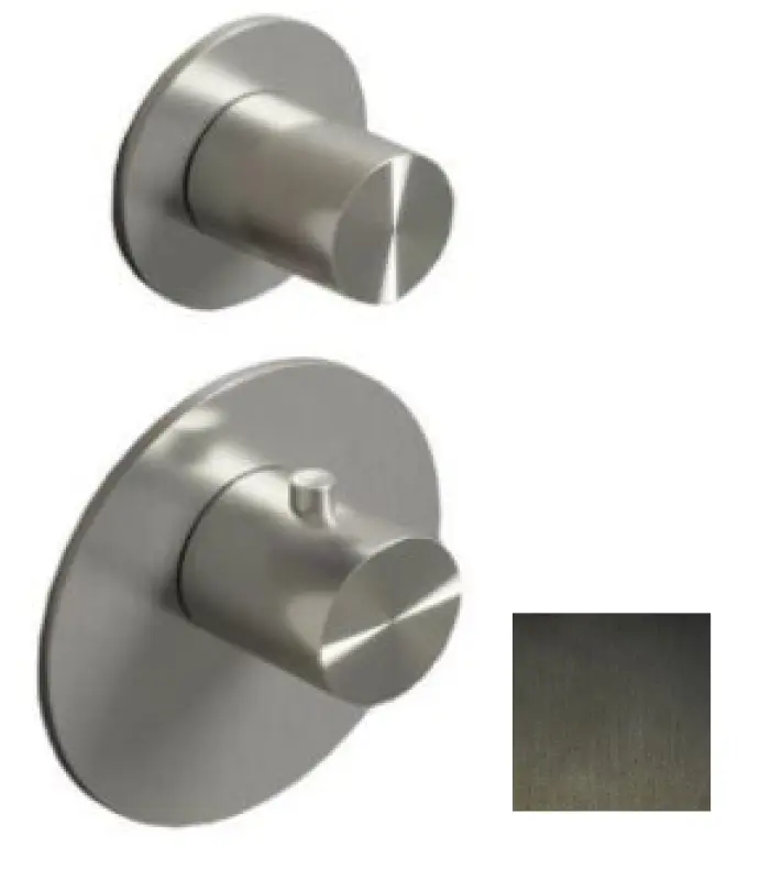 SB 316 AESTHETICS Round concealed thermostatic mixer with 2 outlets / shut-off and diverter valve, PVD brushed gun metal 1208954918