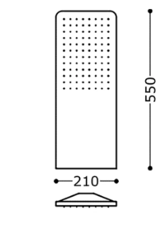 Tres Wall Shower Head 21x55 cm Round Corners Matte White 29990307BM