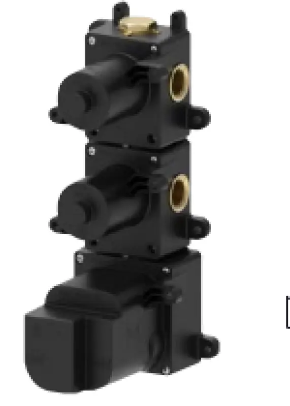 SB AESTHETICS Round concealed thermostatic mixer with 3 outlets / shut-off and diverter valve, matt white 1208954955