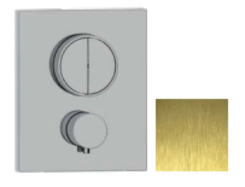SB Push Square concealed thermostatic mixer with push button diverter and flow regulator PVD gold 1208955129