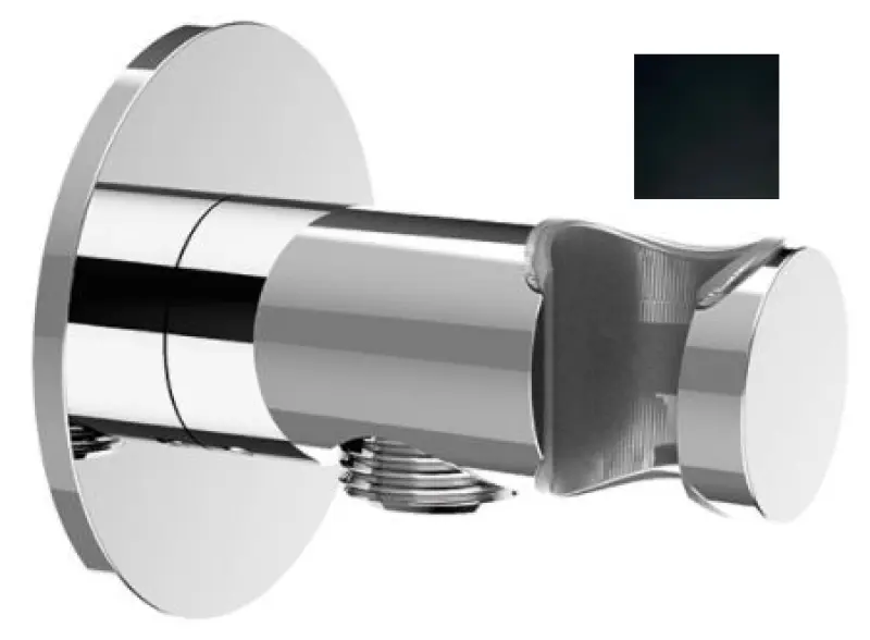 SB Rubinetterie Universale support for handshower with water inlet matt black 1208955198