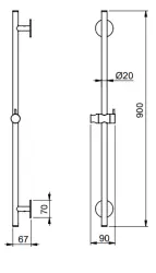 SB Universal Faucets L900 sliding rail PVD gold 316 1208955241