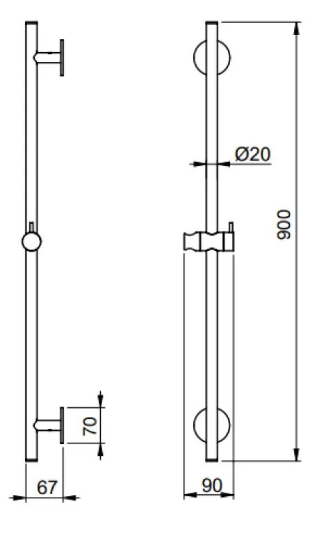 SB Universal Faucets L900 sliding rail PVD gold 316 1208955241