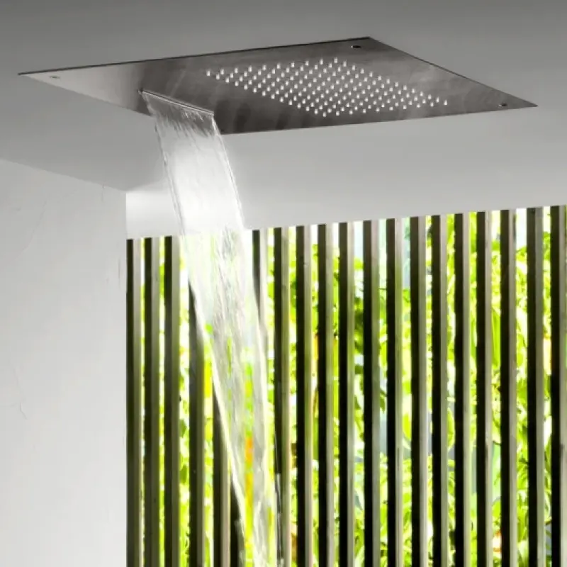 SB Square 316 Built-in Rain Shower with Waterfall 50x50cm Ceiling Showerhead PVD Gun Metal 1208955320