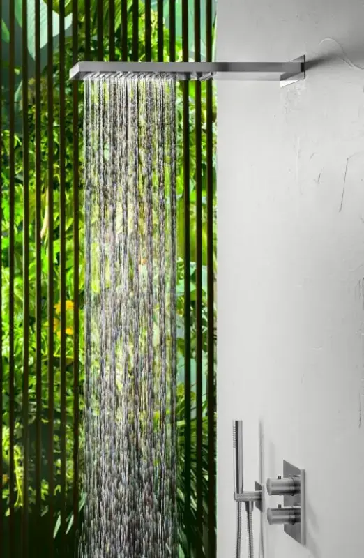 SB Square 316 Rain Shower with Wall Mount and Waterfall Shower PVD Copper 1208955330