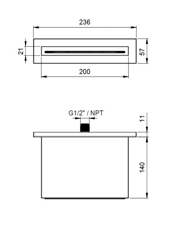 SB 316 Waterfall Spout Surface-Mounted PVD Gun Metal 1208955338