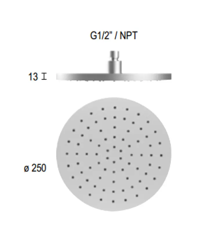SB Round 316 rain shower head 25cm PVD gold 1208955348
