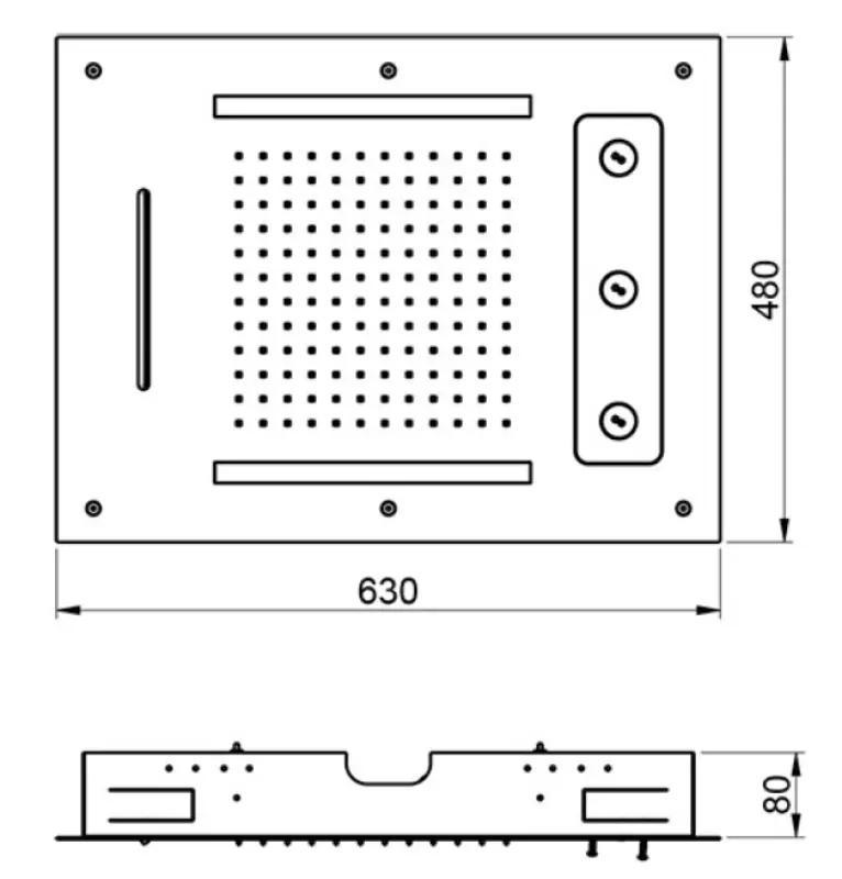 SB Spin Temptation Chromotherapy Built-in Rain Shower Matte Black 1208955416