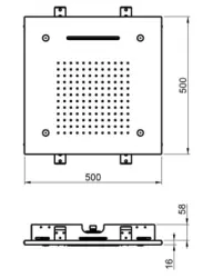 SB Chromotherapy Built-in Rain Shower with 3 Spray Types 50x50 cm Matte White 1208955446