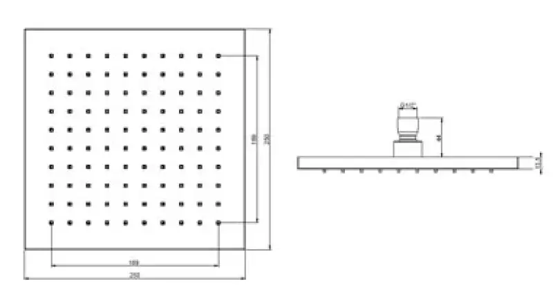 SB Rubinetterie Rain Shower Eco Air water-saving square rain shower matte white 25x25cm 1208955529
