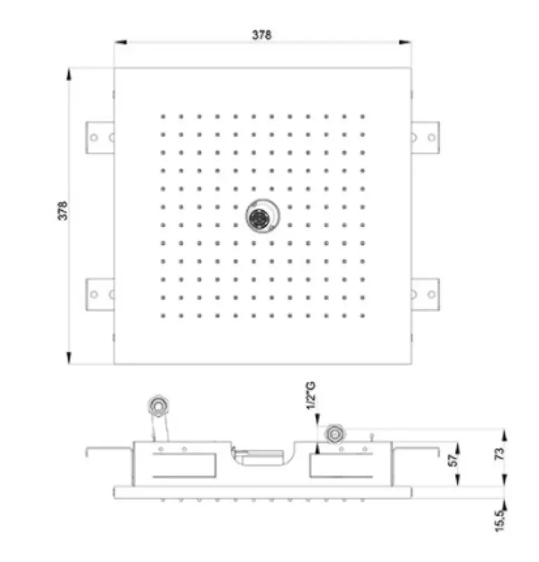 SB built-in Rain Shower with twist jet 38cm square full stainless steel 1208955626