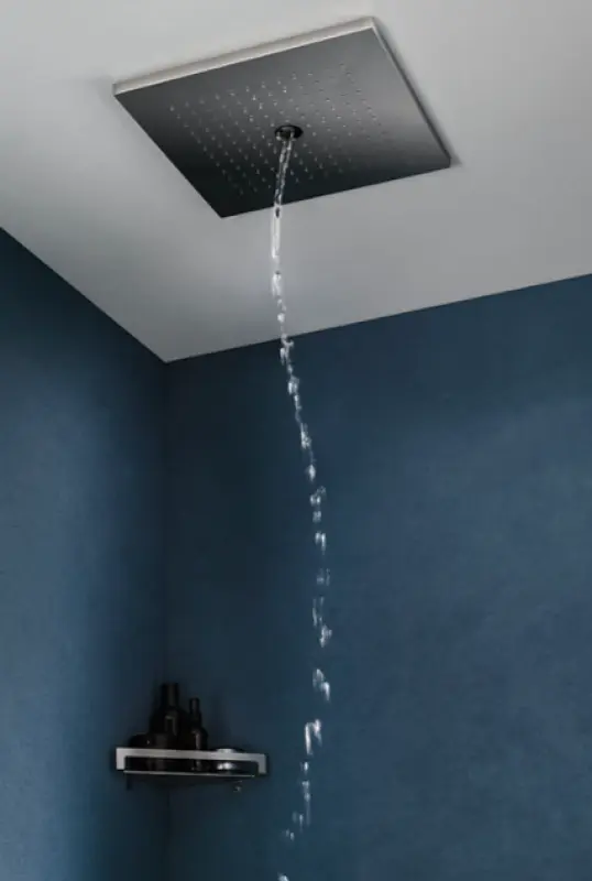 SB Rain shower with twist spray 38 cm square PVD Gun Metal 1208955631