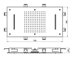 SB Temptation XXL Built-in Rain Shower Rectangular 2-Jet Matte Black 1208955706