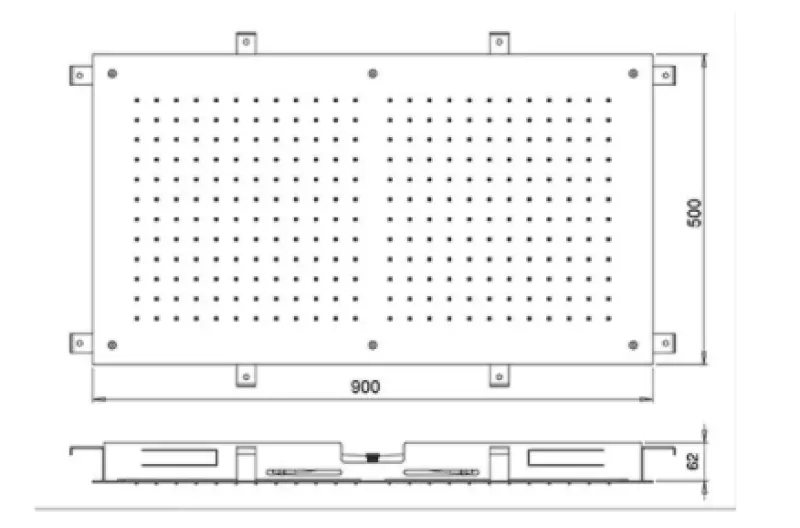 SB Temptation Built-in Rectangular Rain Shower 900x500mm Matte Black 1208955711