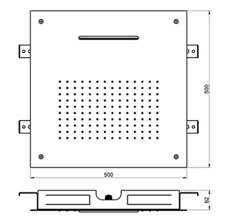 SB Square XL Built-in Rain Shower, 2-spray, Matte Black 1208955767