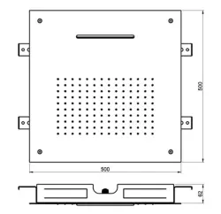 SB Square XL Built-in Rain Shower 2-jet Matte White 1208955768