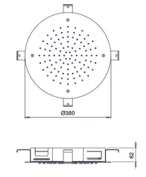 SB Round Temptation Built-in Rain Shower 38 cm Matte White 1208955801