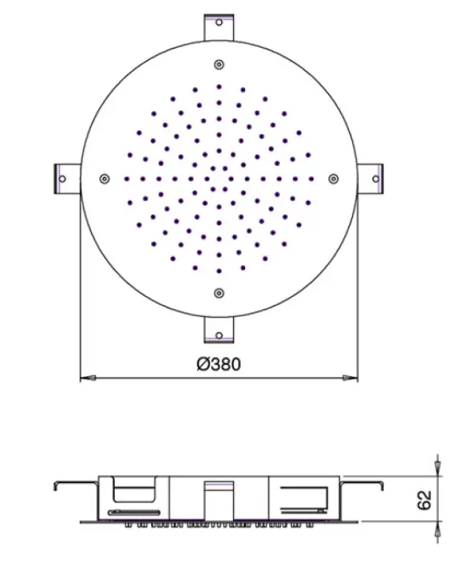 SB Round Temptation Built-in Rain Shower 38 cm Matte White 1208955801