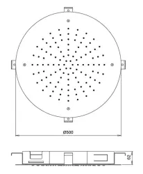 SB Round Temptation Built-in Rain Shower 50 cm Full Stainless Steel 1208955805