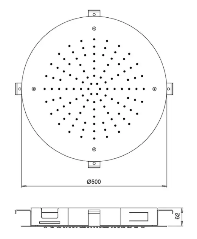 SB Round Temptation Built-in Rain Shower 50 cm Full Stainless Steel 1208955805