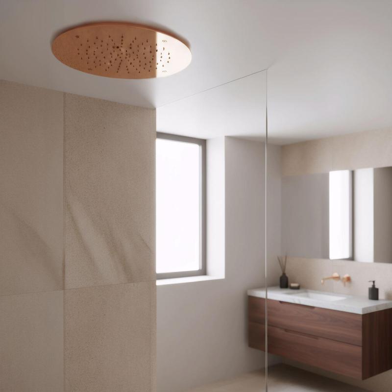 SB Round Temptation Built-in Rain Shower 50 cm PVD Copper 1208955808