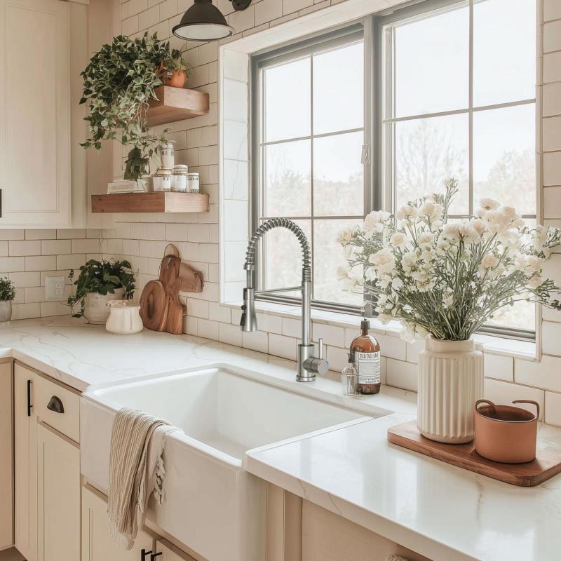 Quadri Derby kitchen mixer tap with flexible spout and shower with 2 jet types chrome 1208955915