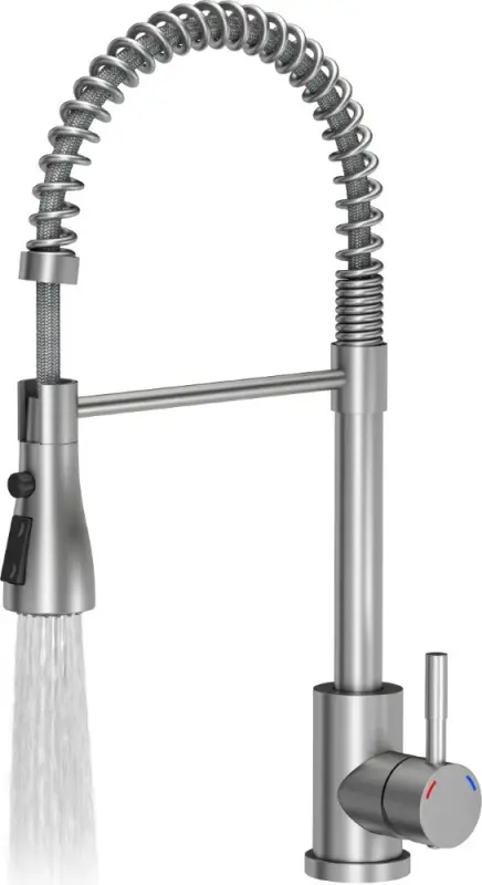 Quadri Derby kitchen mixer tap with flexible spout and shower with 2 spray types stainless steel 1208955916