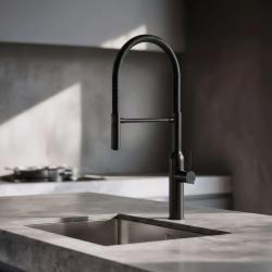 Quadri Stamford high kitchen mixer with flexible spout matte black 1208956079