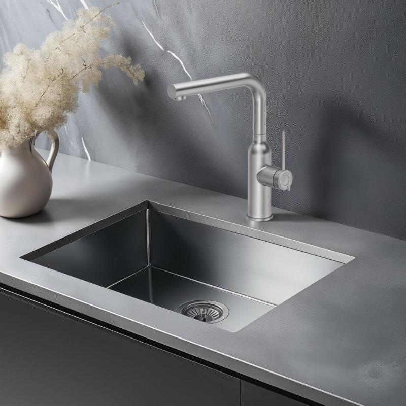 Quadri Stamford kitchen mixer tap with removable spout stainless steel 1208956081