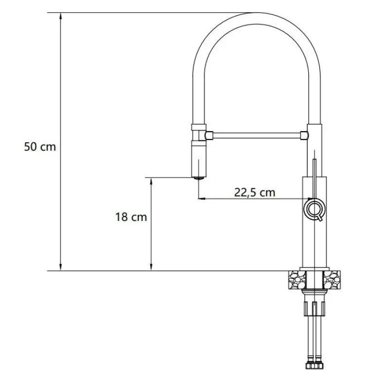 Quadri Retford kitchen mixer stainless steel with flexible spout black 1208956089