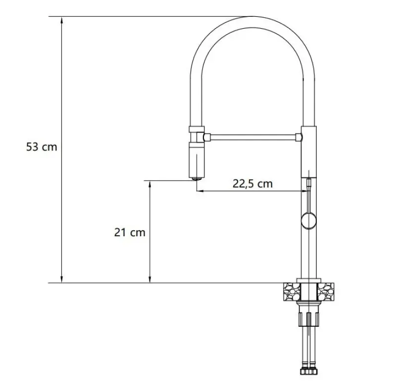 Quadri Brighton kitchen mixer gun metal with flexible spout black 1208956104
