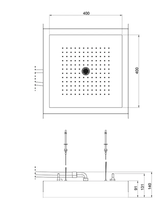 SB Rainbow Rain Shower with Icicle Built-in Flush Ceiling Installation with Chromotherapy Lighting, Full Stainless Steel 1208956229