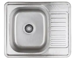 Aquadesign Rudolf stainless steel sink 580x480mm inset with drainer reversible 1208956288