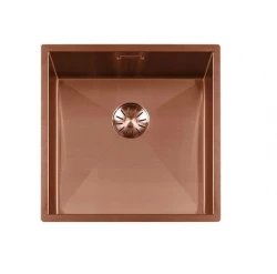 Lorreine 42WT-Copper worktop stainless steel sink copper 42x42cm for installation in ceramic or natural stone