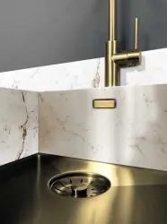 Lorreine 42WT-Copper worktop stainless steel sink copper 42x42cm for installation in ceramic or natural stone