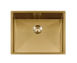 Lorreine 52WT-Gold worktop stainless steel sink gold 52x42cm for installation in ceramic or natural stone