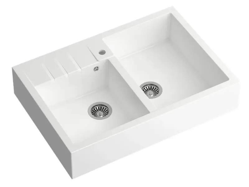 Quadri Minister Double Sink sink white country model 90x62cm 1208956327
